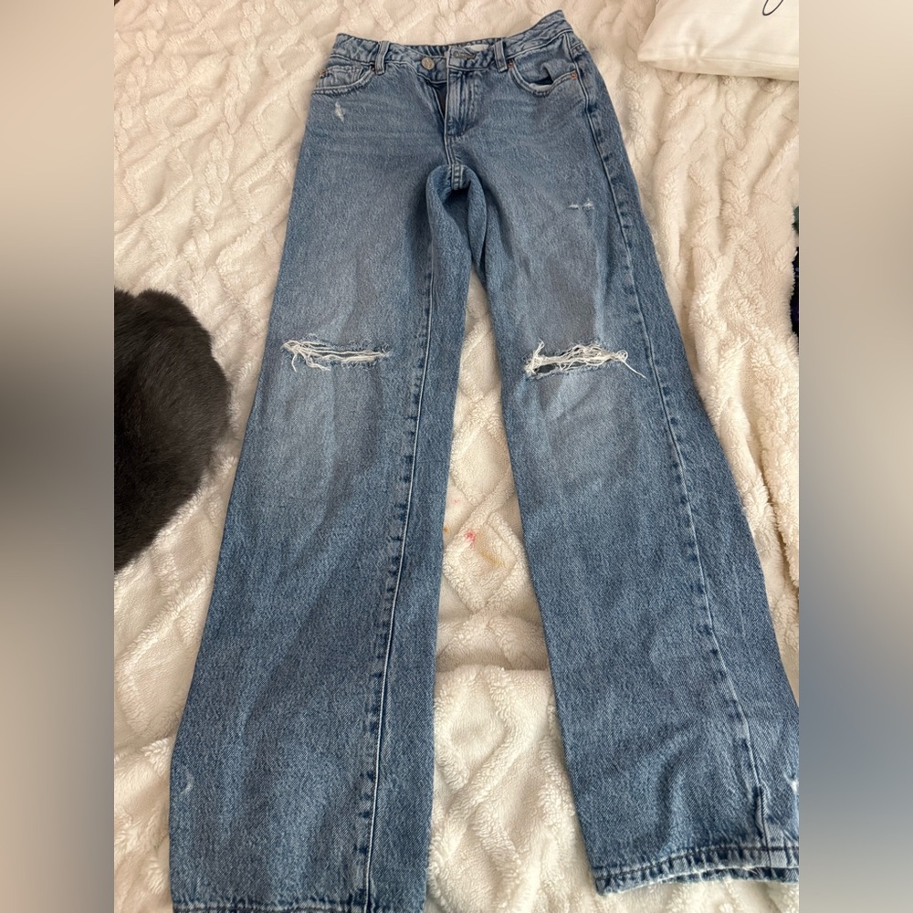 Garage Blue Straight Leg Jeans with Indigo Wash